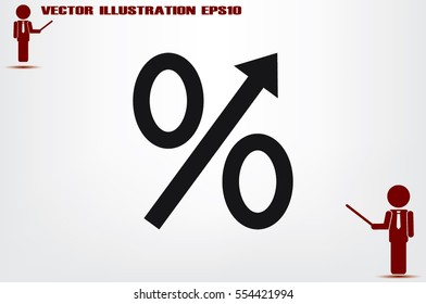 Percent icon vector illustration eps10. Isolated badge for website or app - stock infographics.