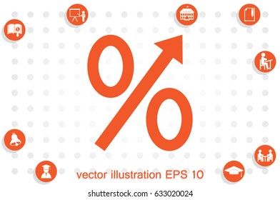 Percent icon vector illustration eps10. Isolated badge for website or app - stock infographics