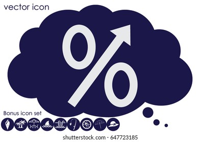 Percent icon vector illustration eps10. Isolated badge for website or app - stock infographics