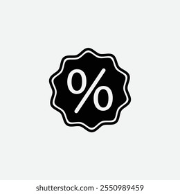 Estilo plano del diseño del logotipo del Vector del icono del porcentaje