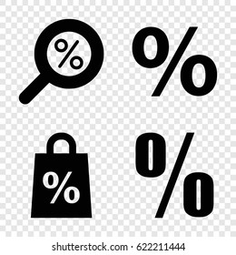 Percent icons set. set of 4 percent filled icons 