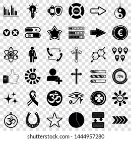 Percent icons set. Simple style of 36 percent vector icons for web for any design