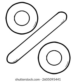 percent illustration hand drawn outline vector