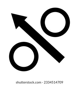 Percent increase icon. Vector illustration. EPS 10.