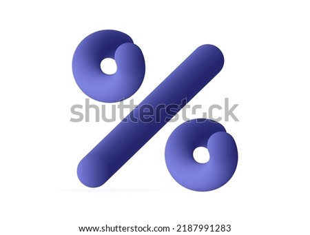 Percent isolated icon 3d. Special discounts, change, increase or decrease in the interest rate. Financial sign, commission, best promotion offer. Great percentage for loans and deposits. Vector 