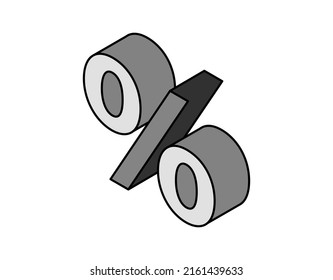 Das isometrische Design-Symbol. Vektorgrafik, Web-Illustration. 3D-Farbkonzept