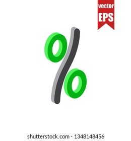 Percent isometric icon.Vector illustration.