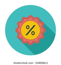Percent label. Single flat color icon. Vector illustration.