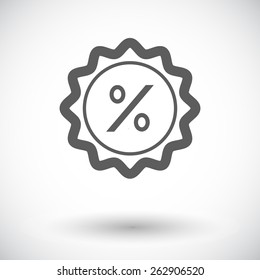 Percent label. Single flat icon on white background. Vector illustration.