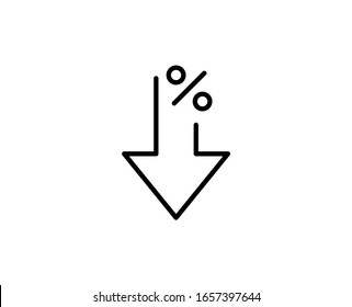 Percent line icon. Vector symbol in trendy flat style on white background. Finance sing for design.