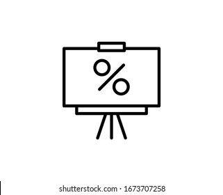 Percent line icon. Vector symbol in trendy flat style on white background. Finance sing for design.