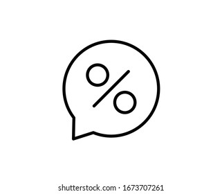 Percent line icon. Vector symbol in trendy flat style on white background. Finance sing for design.