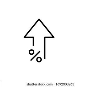 Percent Line Symbol. Vektorillustration-Symbol im trendigen, flachen Stil auf weißem Hintergrund. Finanzgesang für Design.