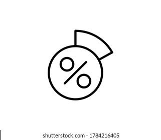 Percent Line Symbol. Vektorsymbol im trendigen, flachen Stil auf weißem Hintergrund. Websingen für Design.