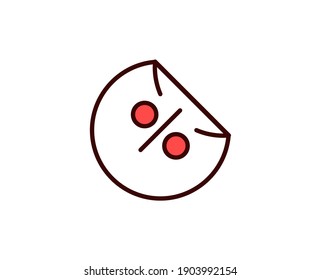 Percent line icon. Vector symbol in trendy flat style on white background. Commerce sing for design.