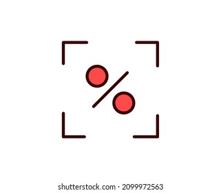 Percent line icon. Vector symbol in trendy flat style on white background. Commerce sing for design.