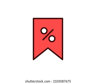 Percent line icon. Vector symbol in trendy flat style on white background. Commerce sing for design.