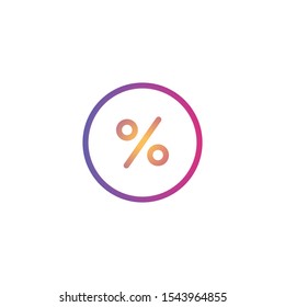 Percent  - Line Vector Icon