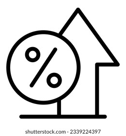 Percent loan money icon outline vector. Credit tax. Estate tax