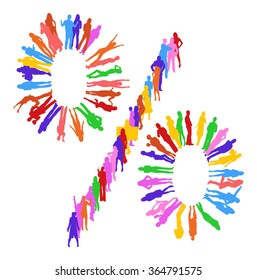 Porcentaje de imágenes de siluetas vectoriales 