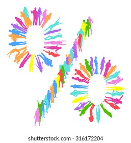 Percent made of Vector Silhouettes Isolated 