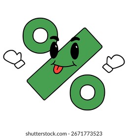 percentual de ilustração de caractere matemático desenhado à mão vetor isolado