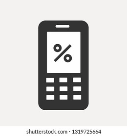 percent mobile vector icon