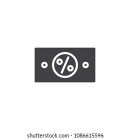 Percent money vector icon. filled flat sign for mobile concept and web design. Percentage money simple solid icon. Symbol, logo illustration. Pixel perfect vector graphics