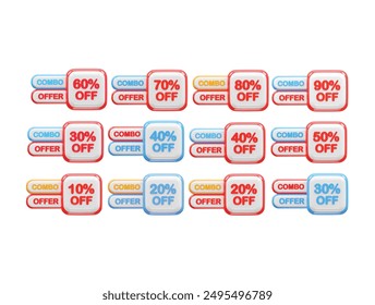 Percent off discount sale vector element illustration text effect vector