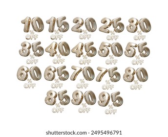 Percent off discount sale vector element illustration text effect vector