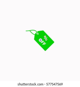 percent off tag  icon Vector design. Colored illustration.