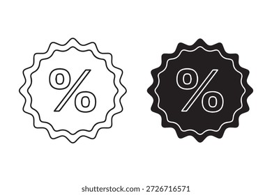 Icono de Vector de etiqueta de oferta porcentual