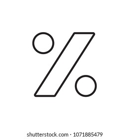 Percent . Outline. Finance Vector Flat Icon or Button