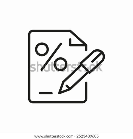 percent page write pen icon sign vector