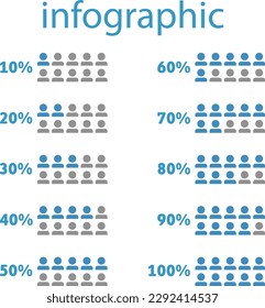 percent people icon graphic vector,man pictogram concept,eighty percent.