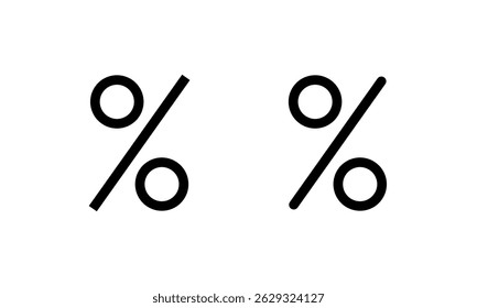Percent, percentage outline icon. Discount, interest rate, promotion sign symbol. Editable stroke
