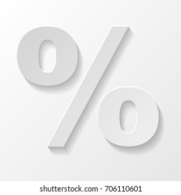 Percent - realistic 3d symbol. Vector.