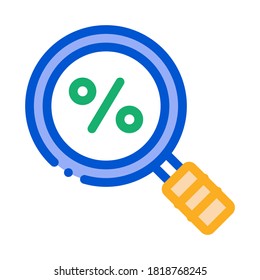 Percent Research Icon Vector. Outline Percent Research Sign. Isolated Contour Symbol Illustration