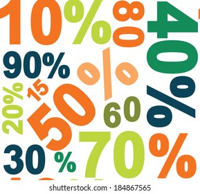 Percent seamless texture orange blue on the white background