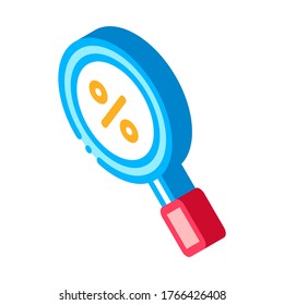 Percent Search Signs Icon Vector. Isometric Percent Search Signs sign. color isolated symbol illustration
