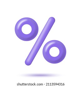 Percent sign. 3d rendering  isolated on white background
