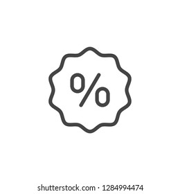 Percent sign in bubble line icon. Discount and promotional offer symbol, account interest rate, financial and calculator sign. Contour pictograph isolated for websites and shops. Vector illustration