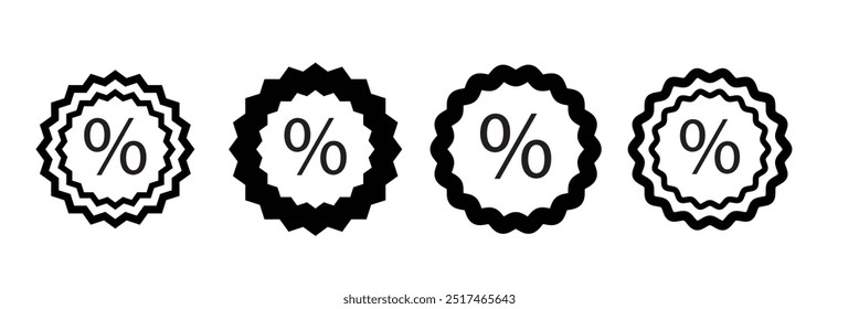 Percent sign in circle, discount icon. Sale symbol. Shopping, label, coupon, special, gift, business . Outline, flat and colored style. Flat design.