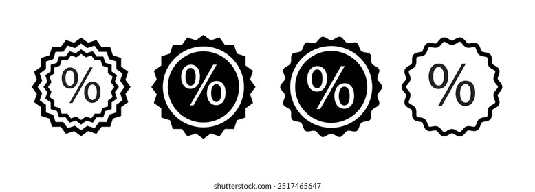Percent sign in circle, discount icon. Sale symbol. Shopping, label, coupon, special, gift, business . Outline, flat and colored style. Flat design.