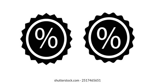 Percent sign in circle, discount icon. Sale symbol. Shopping, label, coupon, special, gift, business . Outline, flat and colored style. Flat design.