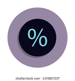 percent sign in a circle icon in badge style. One of web collection icon can be used for UI, UX