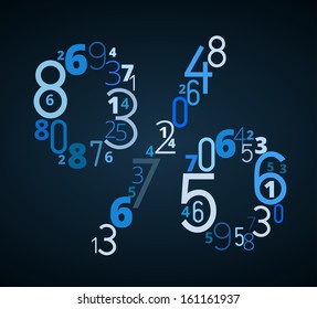 Percent sign  from different numbers typography vector font