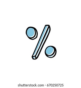 percent sign doodle icon