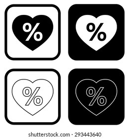 Percent sign in heart