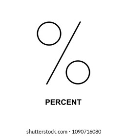 percent sign icon. Element of simple web icon with name for mobile concept and web apps. Thin line percent sign icon can be used for web and mobile on white background
